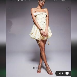 Luxe Yellow Floral Mini Dress